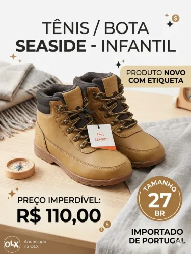 Tênis Bota Infantil Masculino Seaside - Tam 27 BR (Novo)