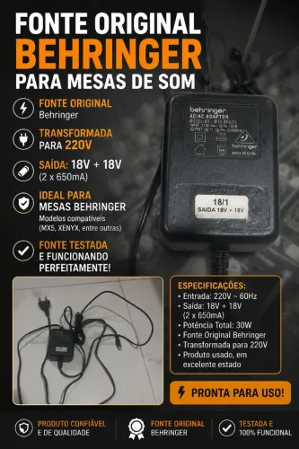 Fonte da mesa de som behringer