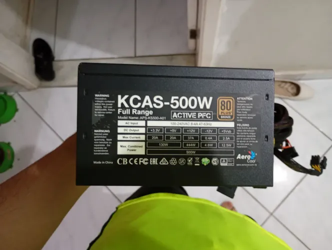 Fonte KCAS 500W 80 plus bronze (leia a descrição)