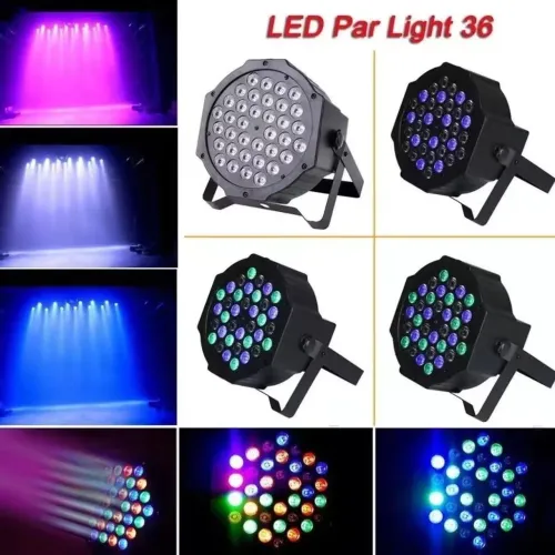 Canhão Refletor Colorido RGB 36 Leds Slim 36W DMX