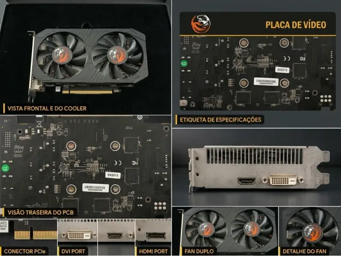 Placa de Vídeo AMD Radeon RX 550 4GB Dual Fan - Baixo Consumo (HDMI / DVI)