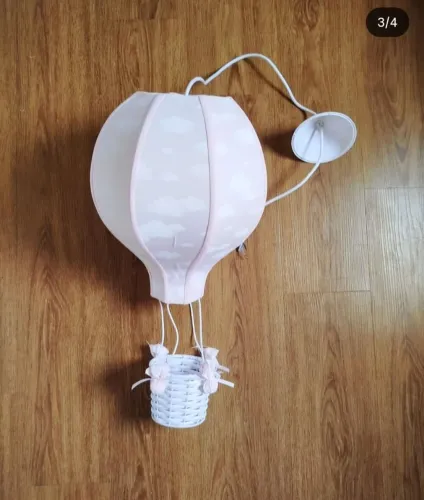 Luminária Lustre em Forma de Balão Rosa