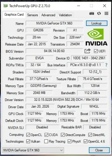 GTX 960 2gb gDDR5