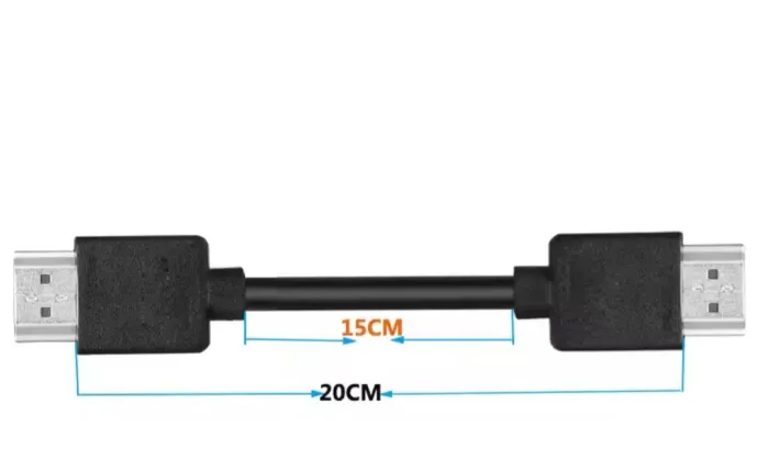 Mini cabo HDMI 15cm instalação clean sem sobras