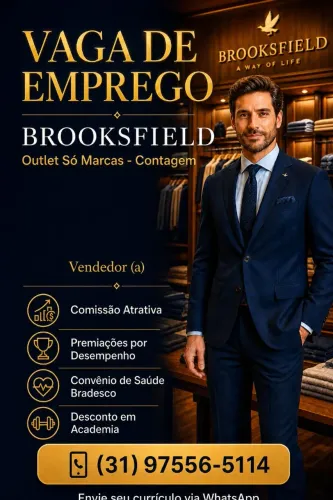 Vendedor(a) de Loja - Brooksfield Outlet Só Marcas (6h
