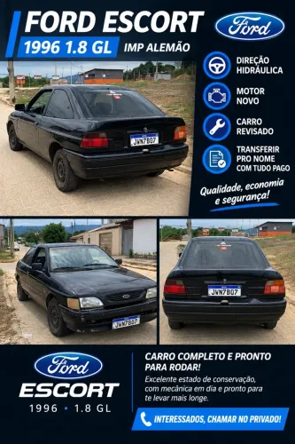 Ford Escort GL 1.8i / 1.8 (álcool) 1996
