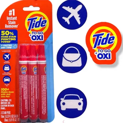 03 unidades Tide To Go Oxi Caneta Tira Manchas 10ml Removedora Instantanea de manchas