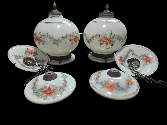 Par de Lustre Opalina Anos 50