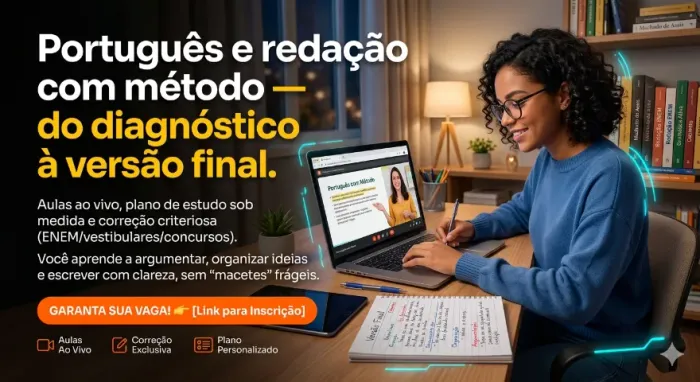 Aulas online Língua Portuguesa e Técnica de Redação