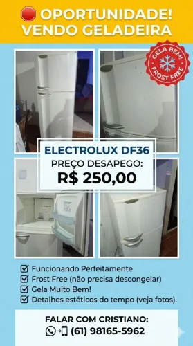 Vendo Geladeira frosfree DF36 Electrolux 