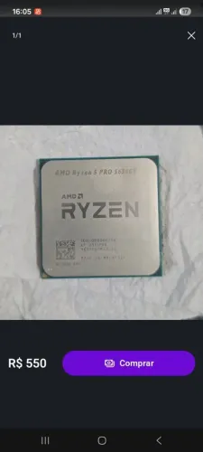 Processador ryzen 5 pro 5650ge<br><br>550,00
