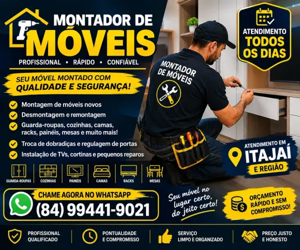 Montador de Móveis em Itajaí e Região | Atendimento Todos os Dias