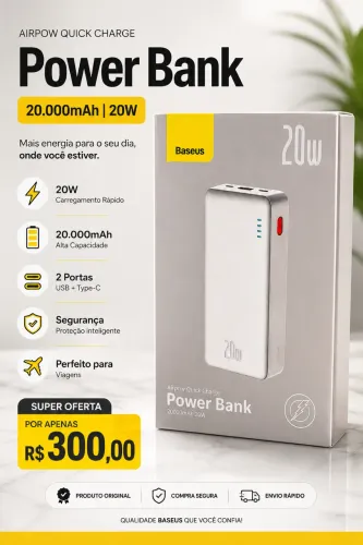 Power bank baseus 20w