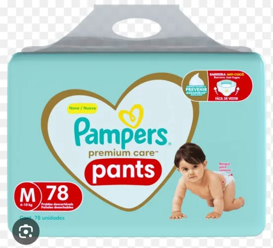 Fralda Pampers Premium Care Pants M 78 Unidades