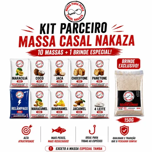 Massa para pesca 5kgs  + 1 atrativo segredinho casal nakaza 