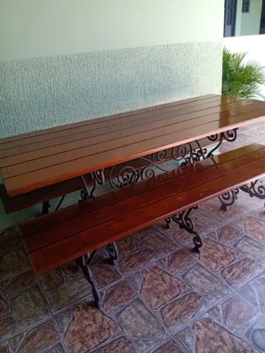 Conjunto Para Jardim Vila Rica Em Ferro Fundido - Bancos e Cadeiras