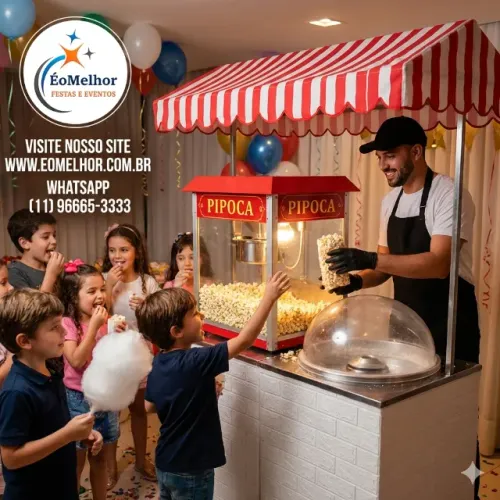 Barraquinha de Pipoca de Cinema e Algodão Doce