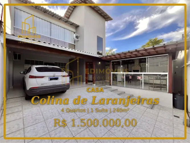 Colina de Laranjeiras: casa dos sonhos com 4 quartos e acabamentos de alto padrão!