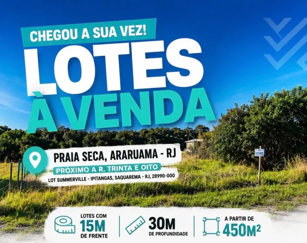 Lote 450m² em Praia Seca Saquarema, RJ a partir de R$ 14.990