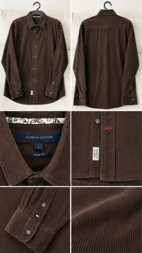 Camisa Tommy Hilfiger Veludo Cotelê - Vintage Fit - Tamanho L