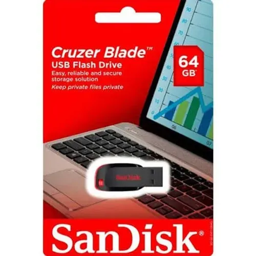 Pen Drives SanDisk e OTGs USB 32GB 64GB Cruzer Lâmina 2.0 Flash 
