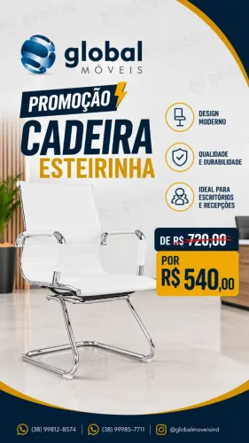 Cadeira esteirinha branca