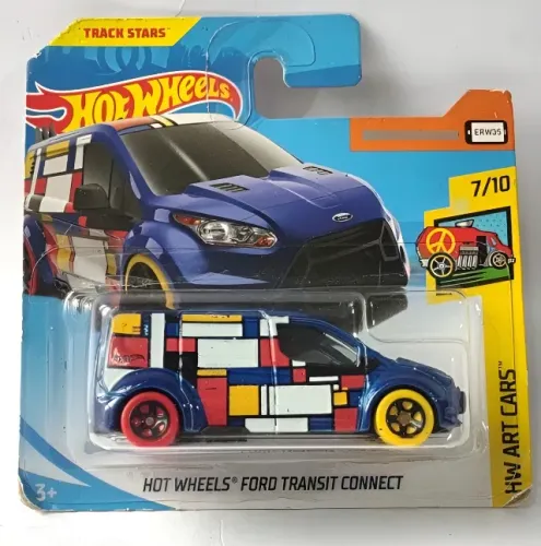 Miniatura Ford Transit Connect Hot Wheels 1/64 Azul-marinho