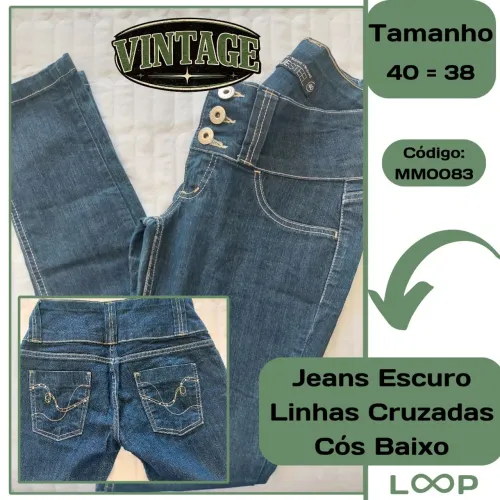5 Calças Vintage Jeans (Cós Baixo) n° 38