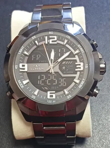 Relógio Masculino Technos Anadigi Grafite BJK606AC - Novo Sem Uso
