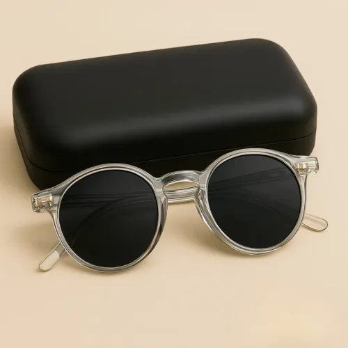 Óculos Transparente Lente Preta Proteção UV Fashion Premium