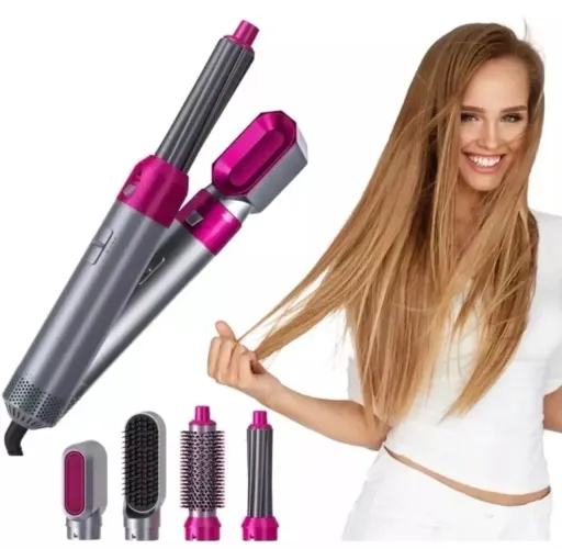 Escova Modeladora 5 em 1 Secadora Chapinha Modelador de Cachos Escova Elétrica