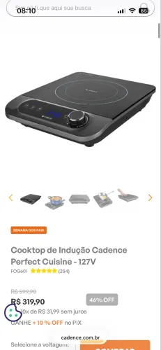 Cooktop de indução Cadence 