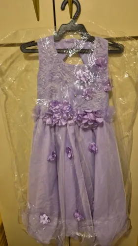 Vestido festa infantil lilás 