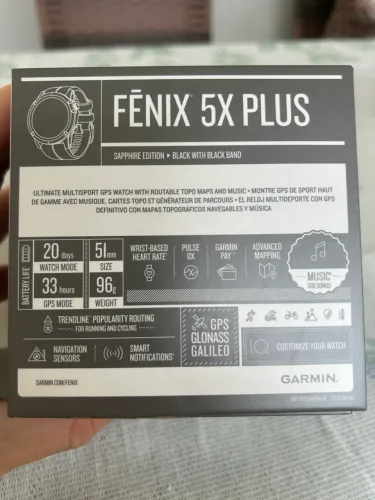 Relógio Garmin Fênix 5x Plus usado
