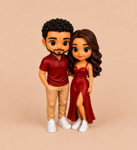 Cesta de Dias dos Namorados com Boneco 3D ?