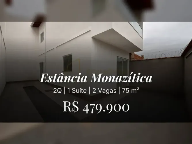 Casa Pronta para Morar em Estância Monazítica | 2 Vagas de Garagem