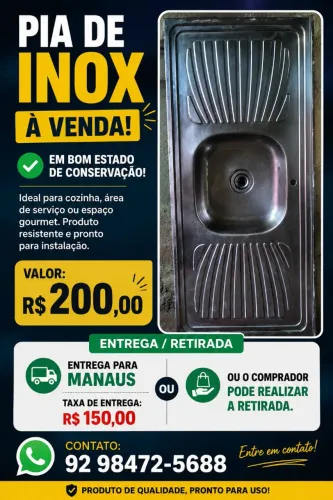 Pia de inox semi nova