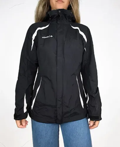 jaqueta columbia omni shield repelente à água com capuz feminina preta Tam P