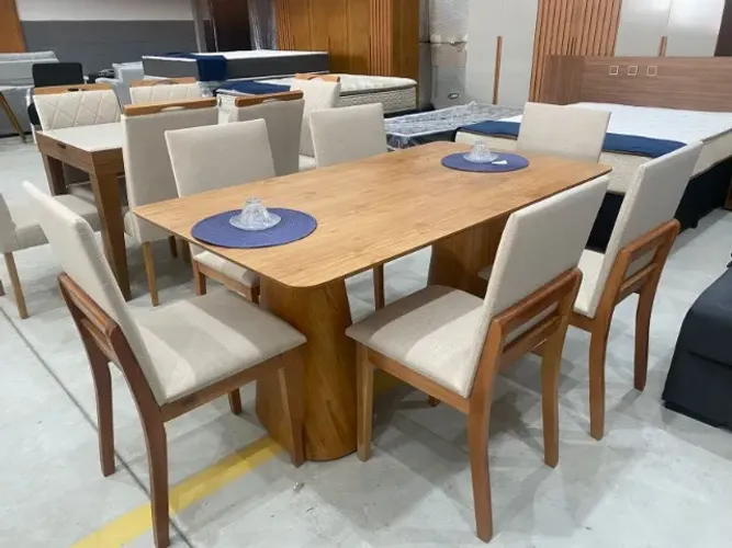 SALA DE JANTAR 1,60 COM 6 CADEIRAS LAMINADO