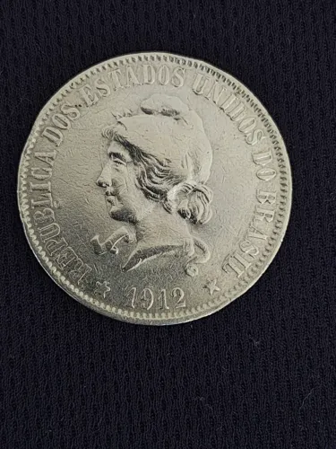 Moeda 2000 Réis Ano 1912 Prata 0.900 República do Brasil