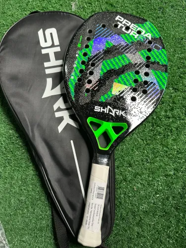 Raquete Beach Tennis Shark Predator Pro 2023 Carbono 3K Nova + Raqueteira Original