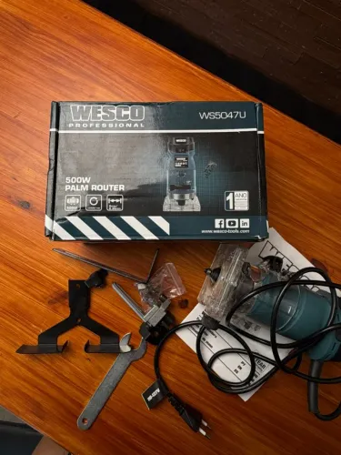 Tupia Laminadora Wesco 500W 1/4" - Com Caixa e Acessórios