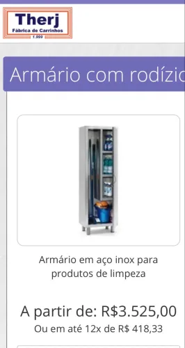 ARMÁRIO INOX PRODUTOS DE LIMPEZA ETC