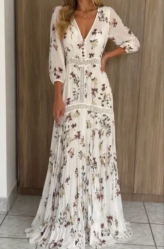 Vestido longo floral Lez a Lez 38