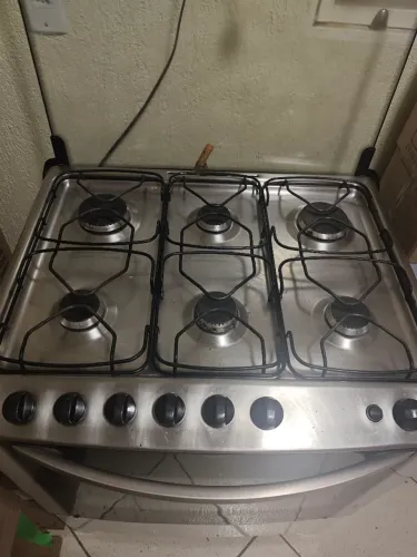 Fogão Electrolux 6 Bocas Inox com Forno Grande - Funcionando