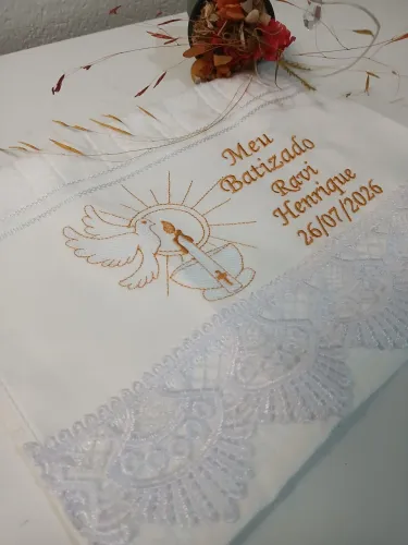 Toalha personalizada batismo