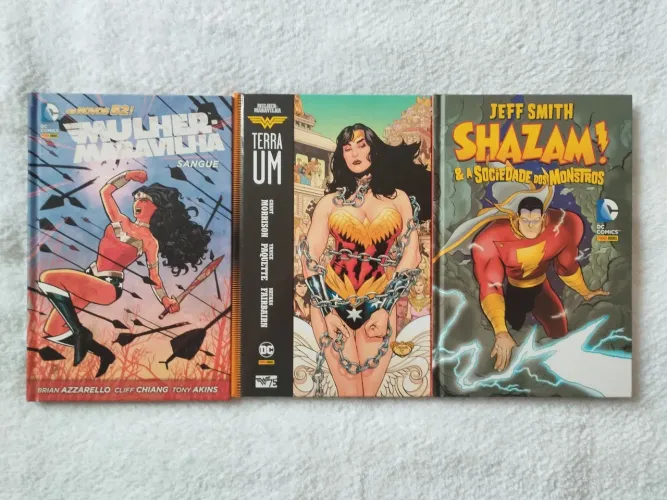 Três encadernados DC - Mulher Maravilha e Shazam