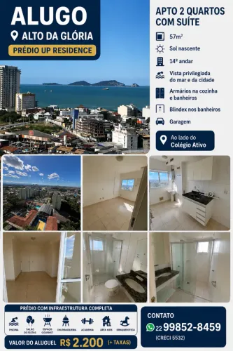 Apto Macae alto da gloria aluguel 2 quartos suite