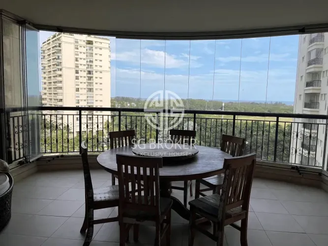 Apartamento para locação Riserva Uno com vista indevassável mar, lagoa e golf olimpico, Ba