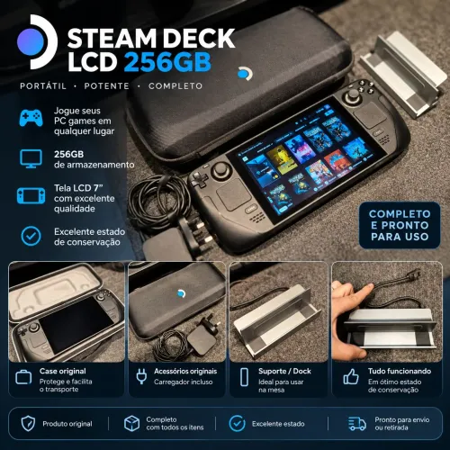 Steam Deck LCD 256GB + Dock | Excelente Estado de Conservação
